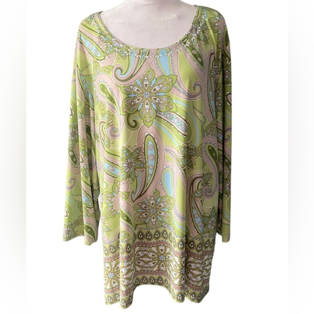 Allison Daily women’s size 3X top stretch paisley print